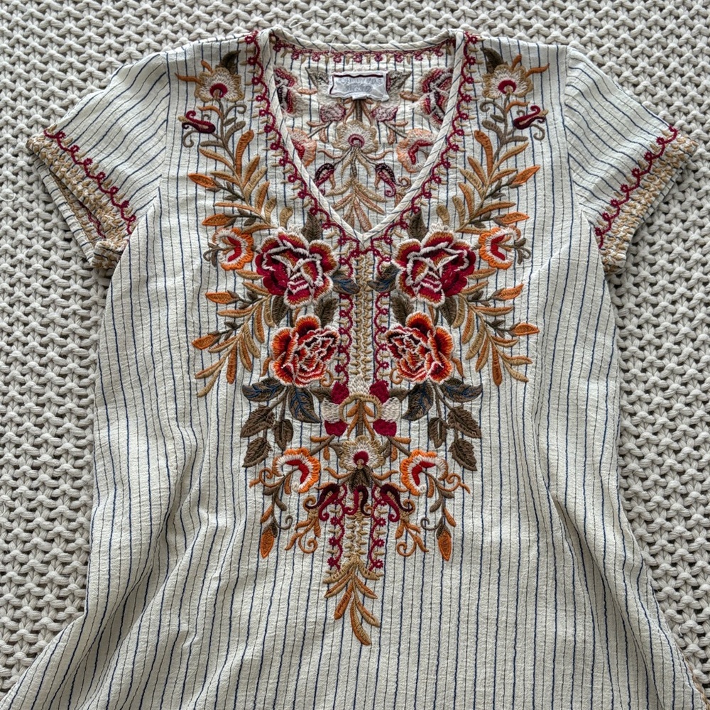 johnny was embroidered mini dress